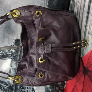 Oryany Burgundy Leather Shoulder Bag